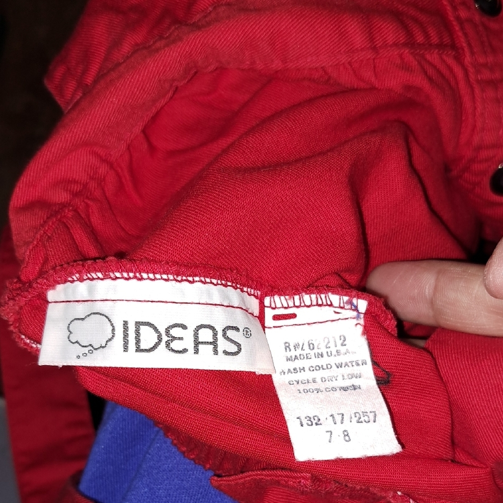 IDEAS Red Button-Up Overalls - Picture 2 of 5